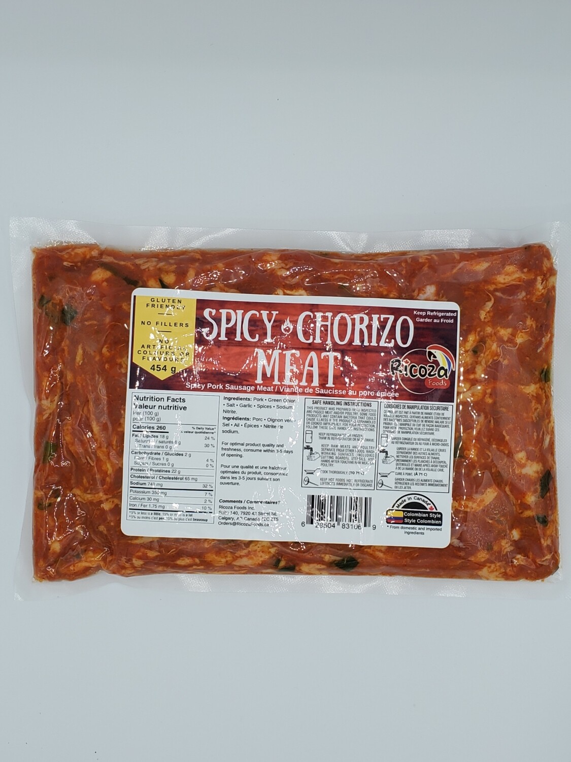 RICOZA SPICY CHORIZO MEAT 454G
