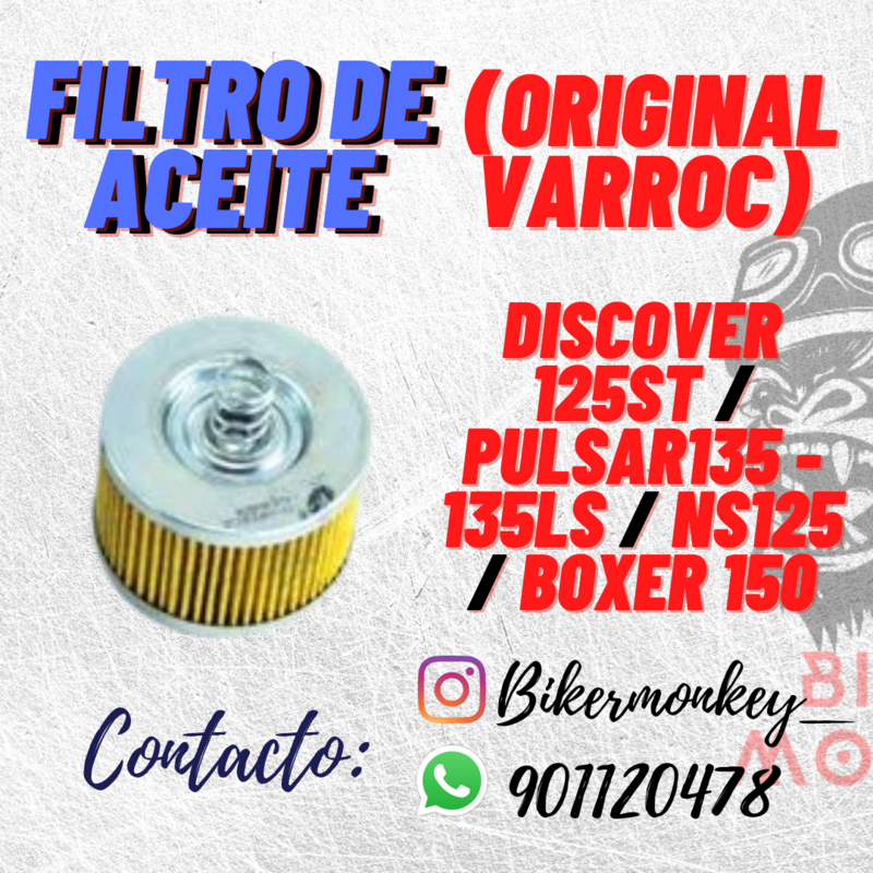 Filtro de Aceite Discover 125ST - Pulsar 135 / 135LS - NS125 - Boxer 150