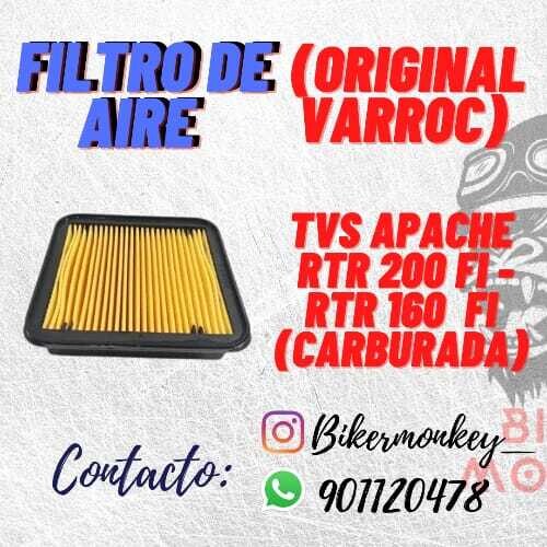Filtro de Aire TVS Apache RTR 200 Fi / Carburada - RTR 160 FI / Carburada