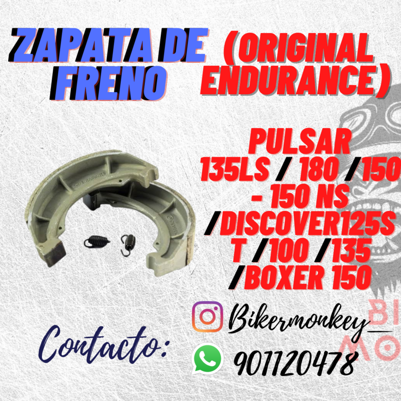 Zapata de Freno Pulsar 135 Ls / 135 / 180 / 150 - 150 Ns / Discover 125 ST - 100 - 135 / Bóxer 150