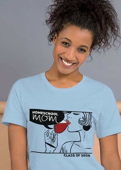 Homeschool MOM Fashionista Light Blue T-Shirt