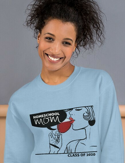 Homeschool MOM Fashionist Light Blue Sweatshirt
