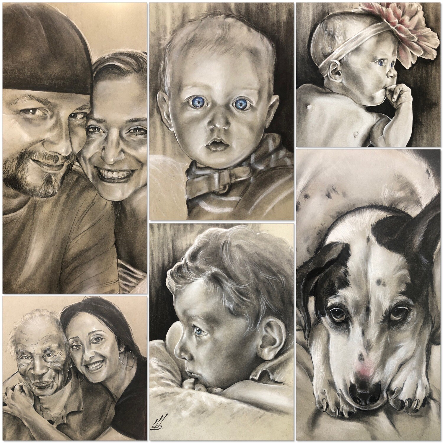 Framed 9&quot;X12&quot; Single Portrait Drawing