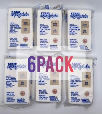 Esponjabon 6 pack concha nacar mother pearl soap mayoreo