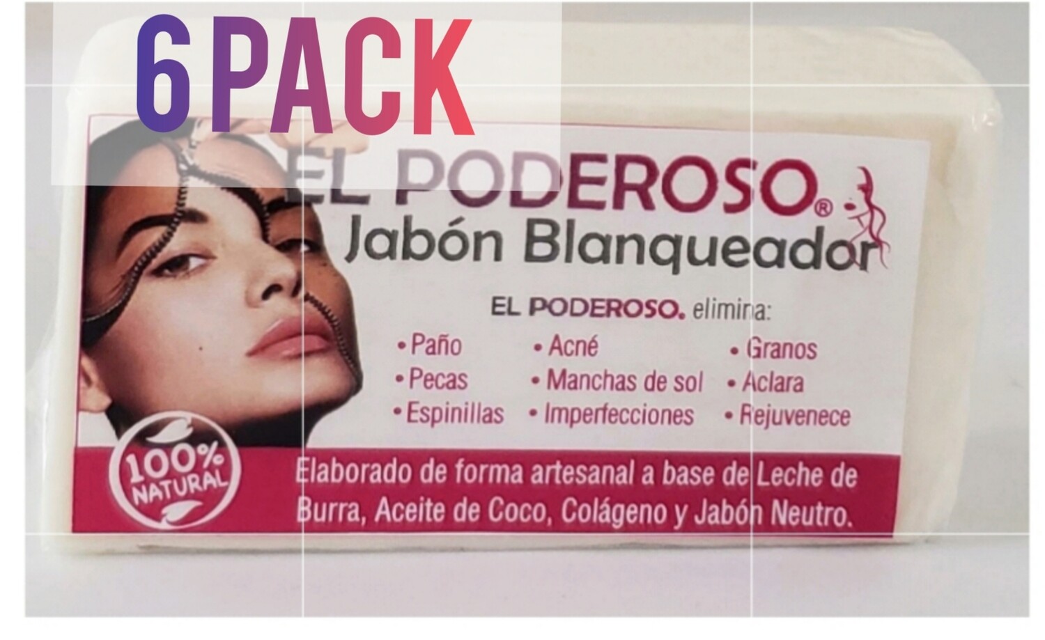 El Poderoso Jabon Blanqueador leche de burra 6 pack