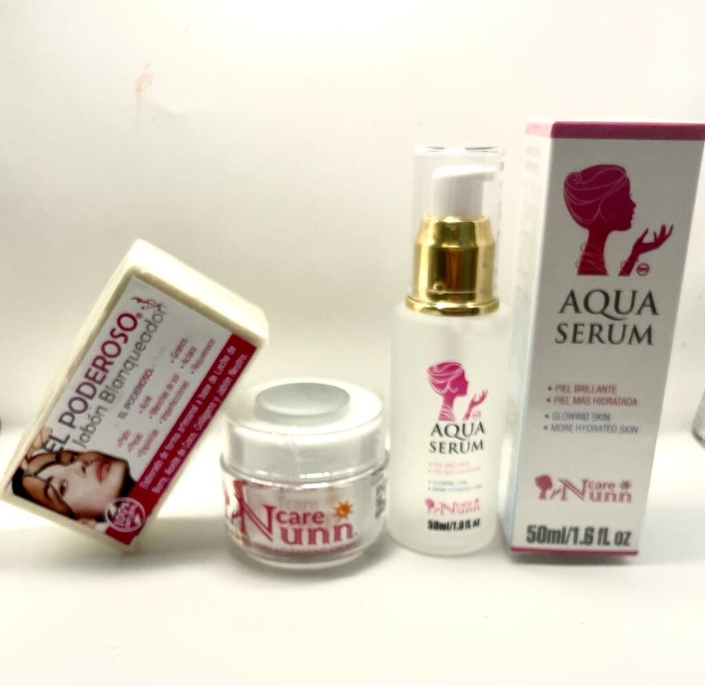 Nunn care set crema aqua serum mas jabon poderoso