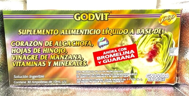 ampolletas de  alcachofa 30 ct.