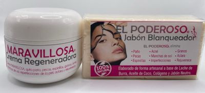 La Poderosa crema Y Jabon facial combo