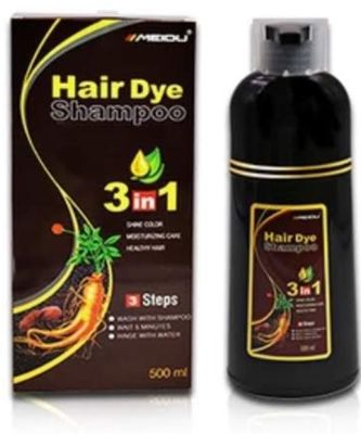 Hair color shampoo black organic 3 in 1 pinta canas