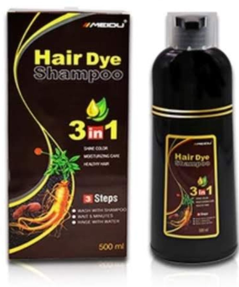 Hair color shampoo black organic 3 in 1 pinta canas