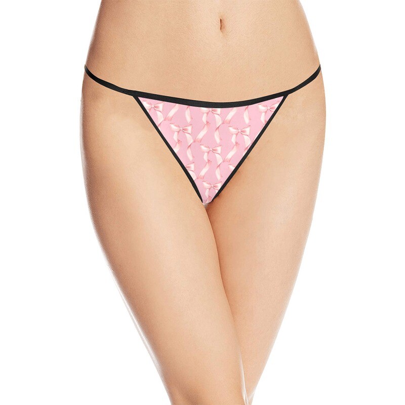 Minnie Pink Bow Print V-String Panty