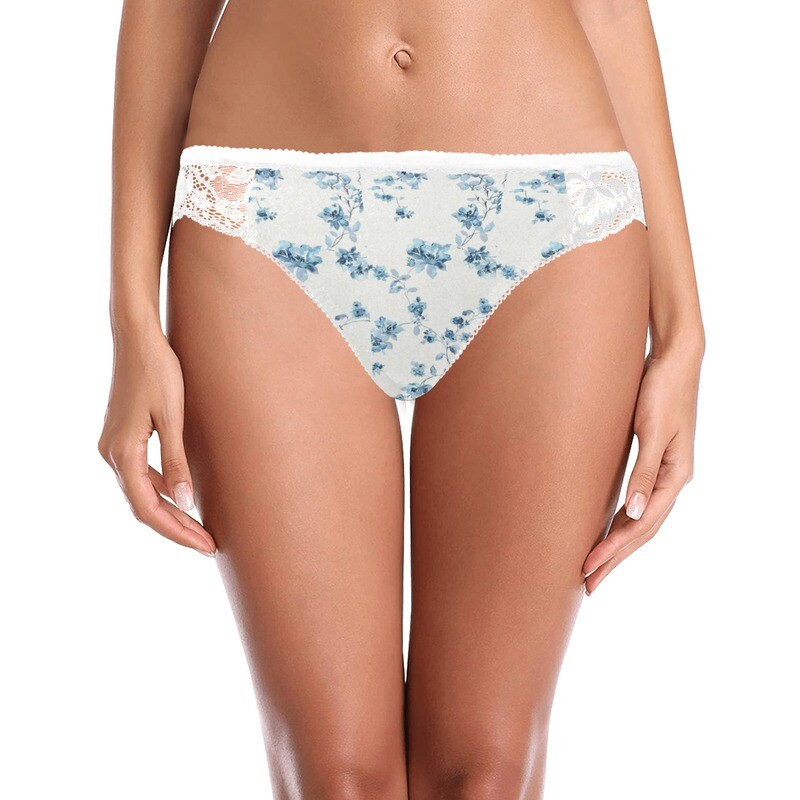 Soft Blue Floral Lace Panty