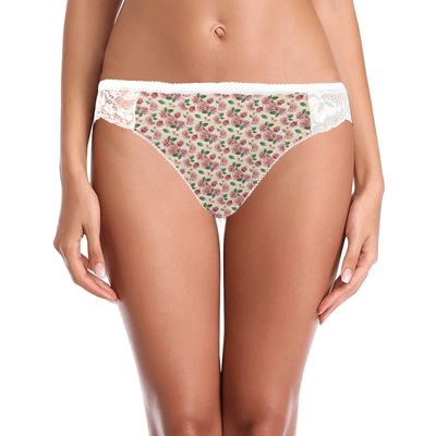 Women's Lace Panty Pink Rose Flower's