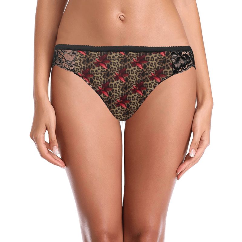 Leopard Print Women's Lace Panty
