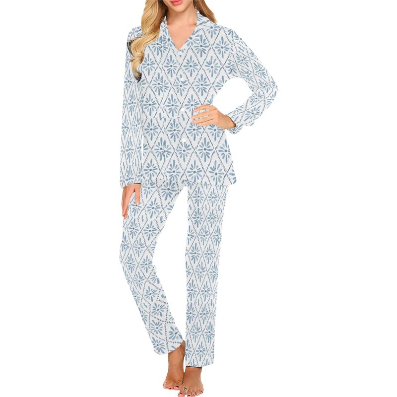 Ballard Spring Blue Long Pajamas Set