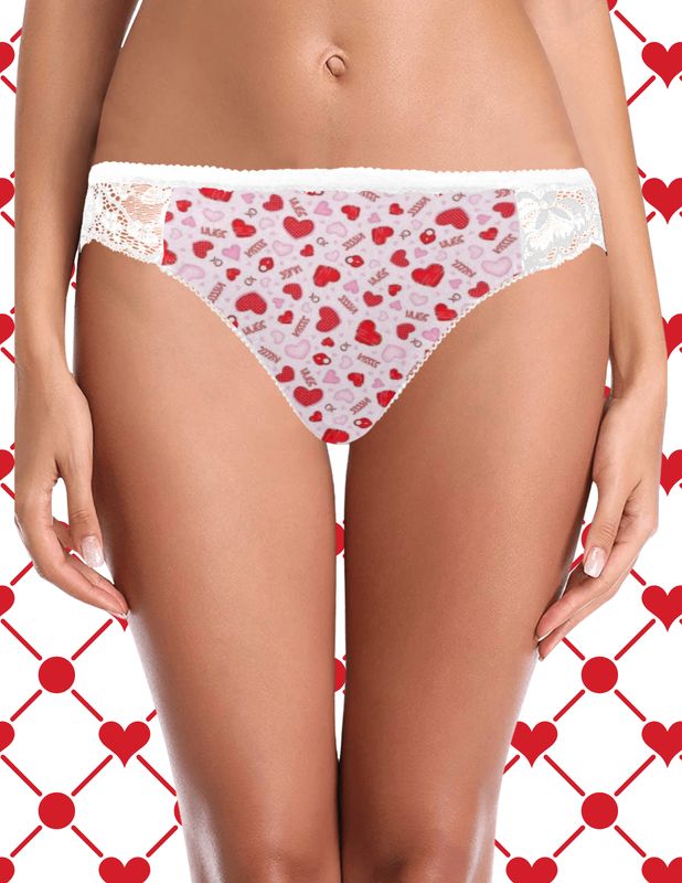 Kisses & Hearts Women's Lace Panty