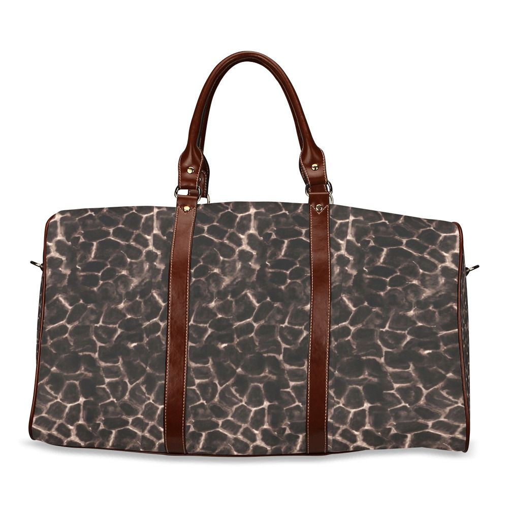 Giraffe print | Dark tones Waterproof Travel Bag/ Size Small |