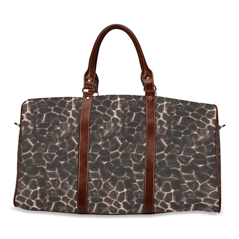 Giraffe print | Dark tones Waterproof Travel Bag/ Size Small |