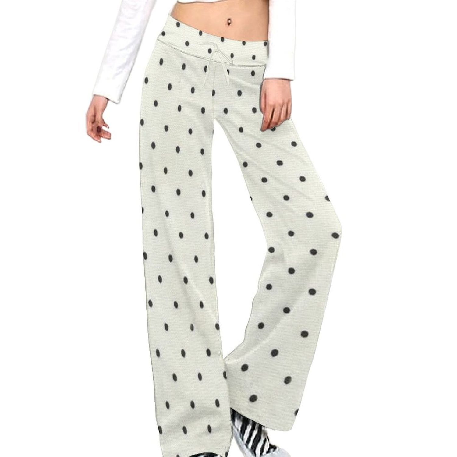 Women's Straight Drawstring Yoga pants | Polkadots