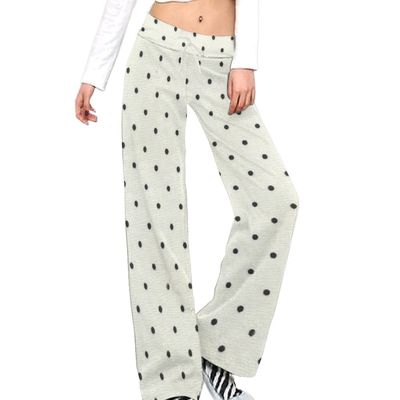 Women's Straight Drawstring Yoga pants | Polkadots Women's Straight Drawstring Yoga pants | Polkadots