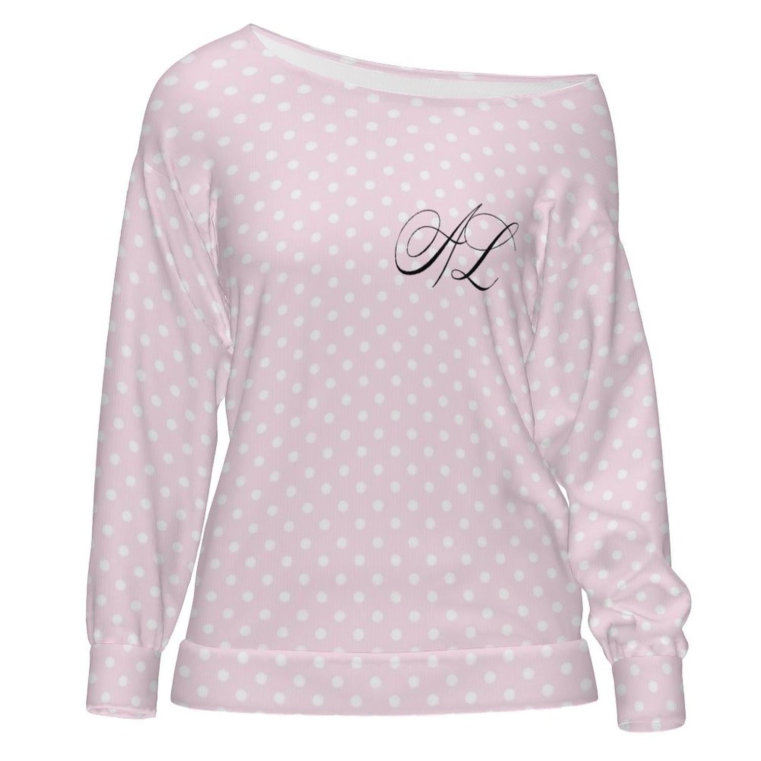 Women's Off Shoulder Sweatshirt | PINK Polkadot - AL