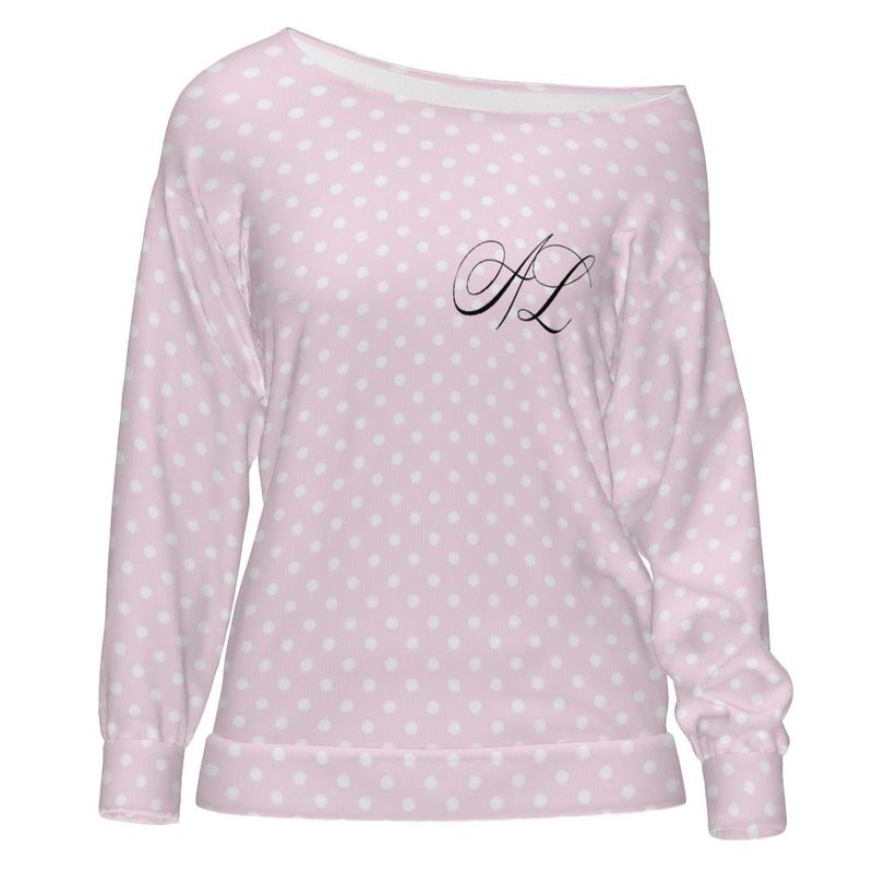 Women's Off Shoulder Sweatshirt | PINK Polkadot - AL