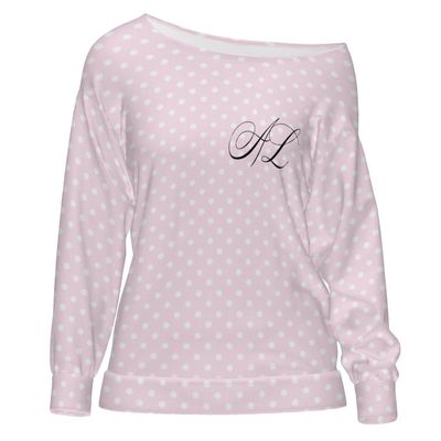 Women's Off Shoulder Sweatshirt | PINK Polkadot - AL