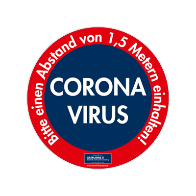 Corona Bodenaufkleber