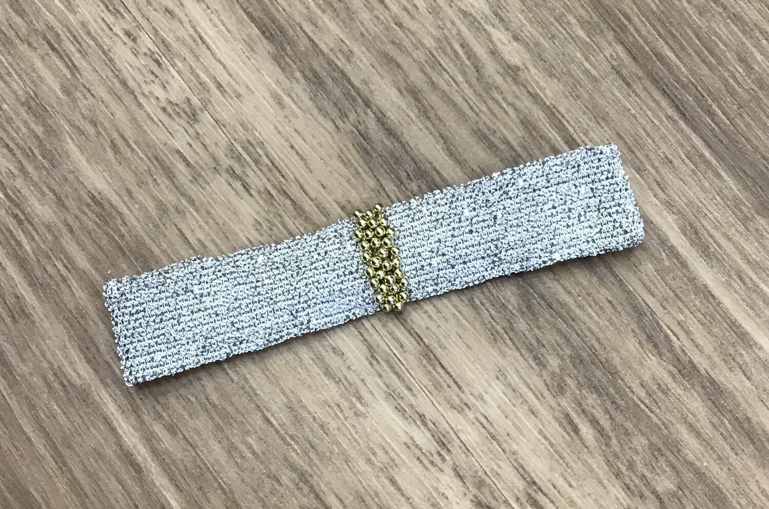 Sterling silver, gold, and silk thread bracelet, Marie Laure Chamorel Sterling silver, gold, and silk thread bracelet, Marie Laure Chamorel