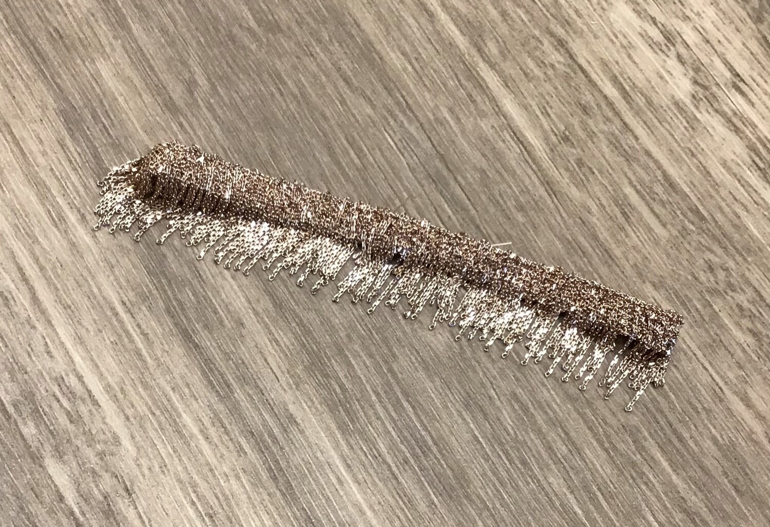 Sterling silver and pink gold fringe bracelet, Marie Laure Chamorel Sterling silver and pink gold fringe bracelet, Marie Laure Chamorel