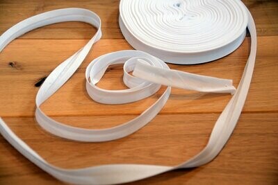 Baumwollschrägband 20 mm in weiß, Preis pro Meter