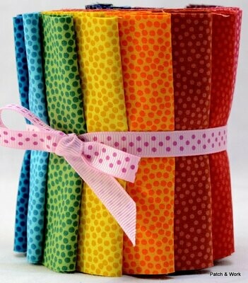 Baumwollstoff-Paket Dotty 15 Farben