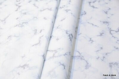 Patchworkstoff metallic marmoriert weiß silber