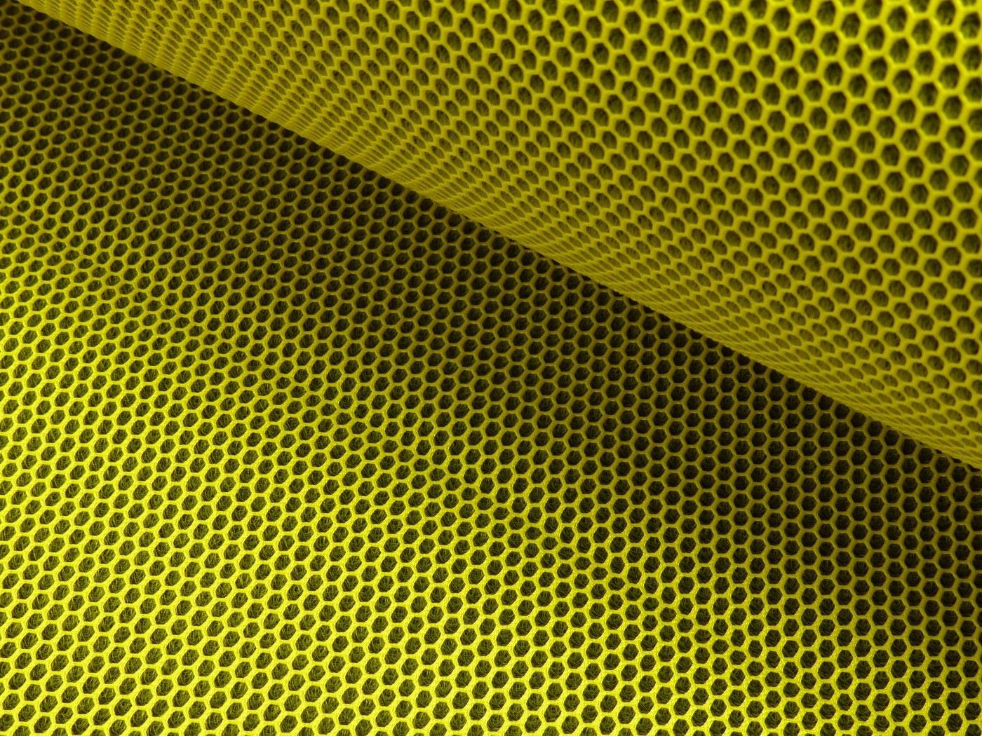 3D Netzstoff mit Geweberücken gelb