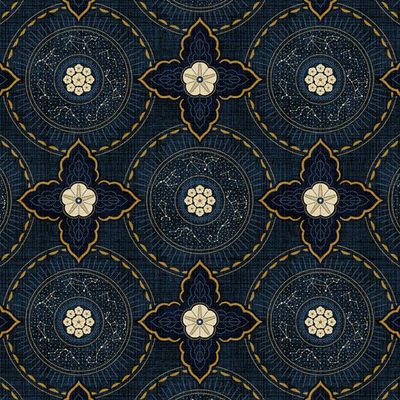 Patchworkstoff Starfall Medallion Navy