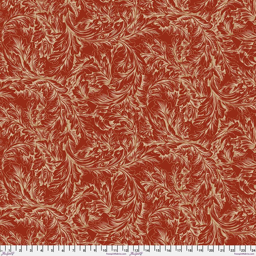 Patchworkstoff William Morris The Cotswold Holiday Collection Acanthus Scroll Red