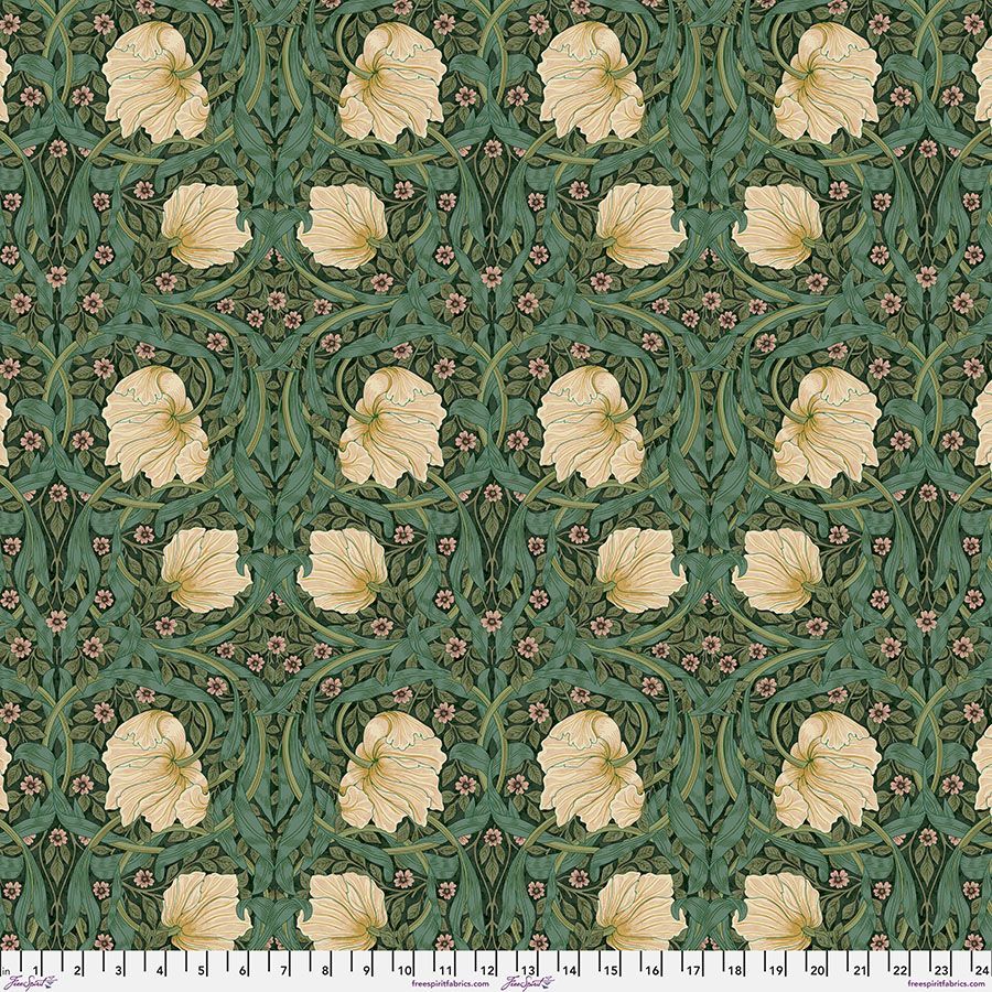 Patchworkstoff William Morris The Cotswold Holiday Collection Small Pimpernel Green