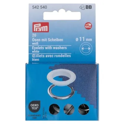 Ösen und Scheiben in 11mm weiß 20 Stück Ösen und Scheiben in 11mm weiß 20 Stück