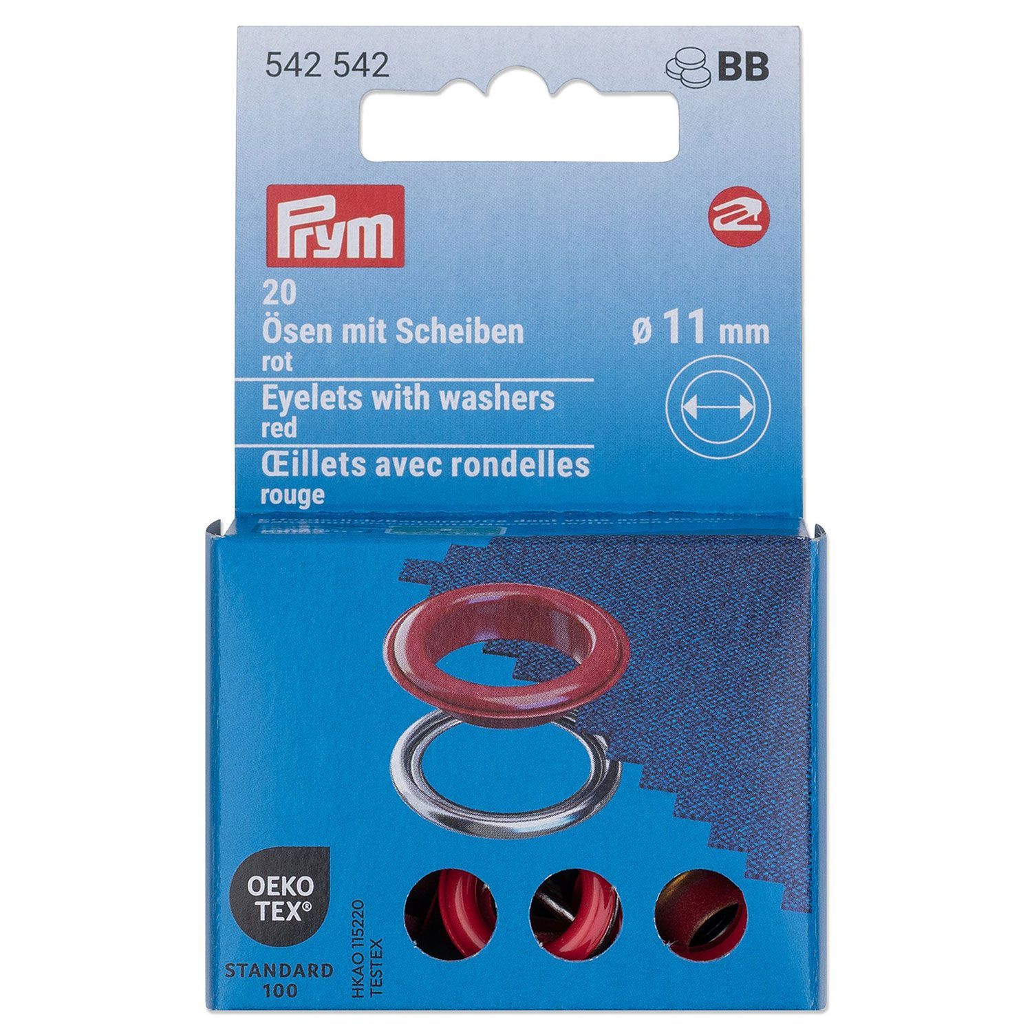 Ösen und Scheiben in 11mm rot 20 Stück