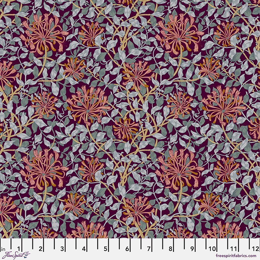 Patchworkstoff William Morris Red House Honeysuckle Mulberry