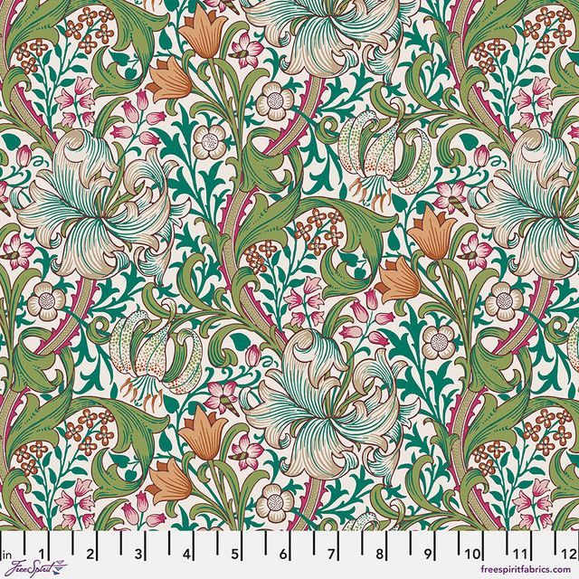 Patchworkstoff William Morris Bedford Park Golden Lily Fuchsia