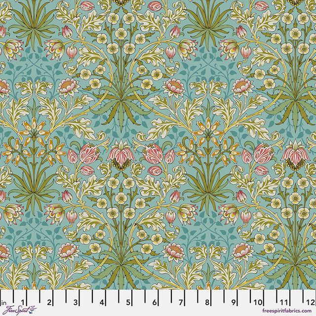Patchworkstoff William Morris Bedford Park Hyacinth Mineral