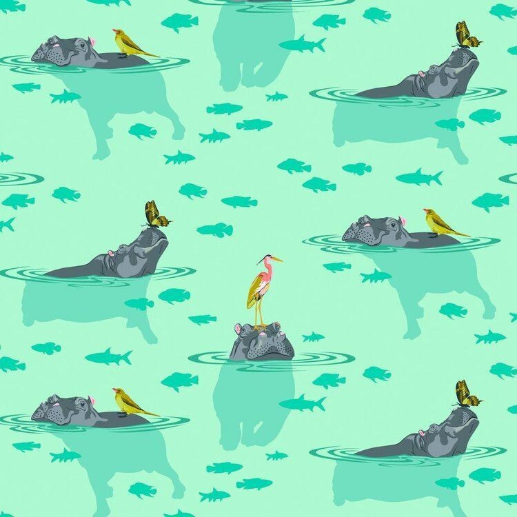 Patchworkstoff Tula Pink Everglow - My Hippos Don't Lie