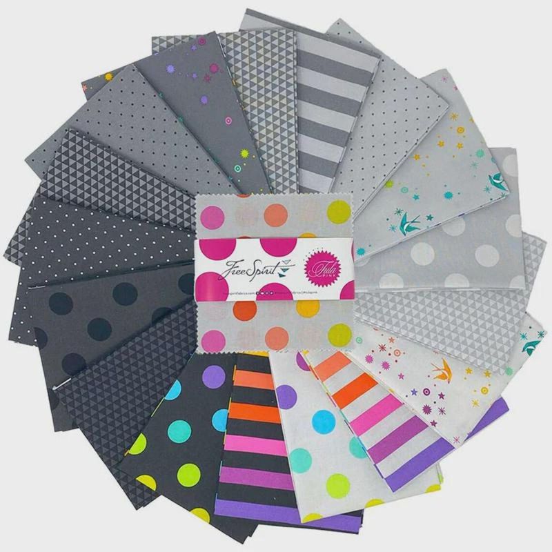 Charm Pack 5" Tula Pink Graywork True Colors