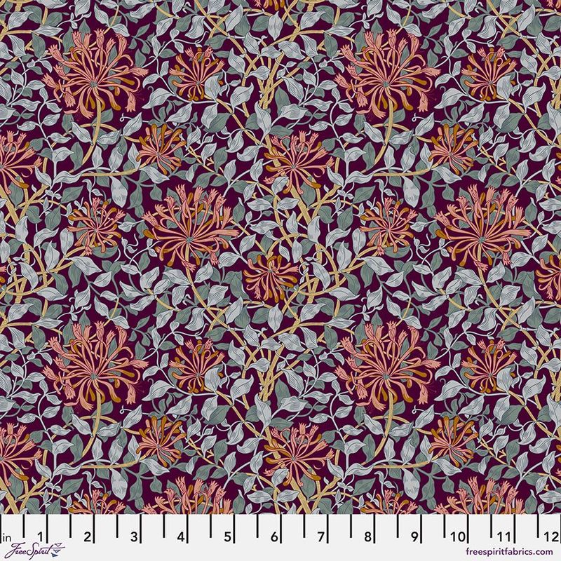 Patchworkstoff William Morris Red House Honeysuckle Mulberry