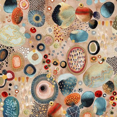 Patchworkstoff Flora & Form Geode Fire Opal