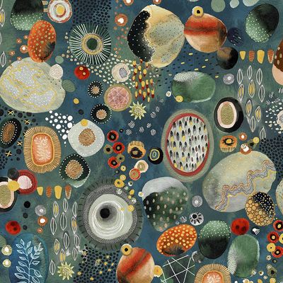 Patchworkstoff Flora & Form Geode Labradorite