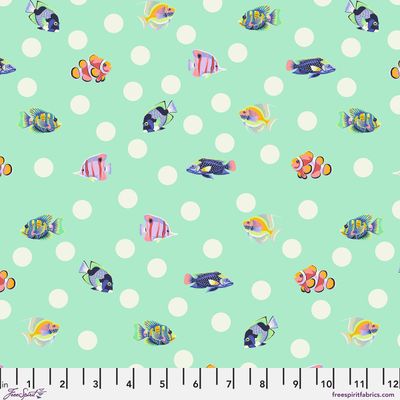 Tula Pink Floral Reef School Crossing Sea Foam Tula Pink Floral Reef School Crossing Sea Foam