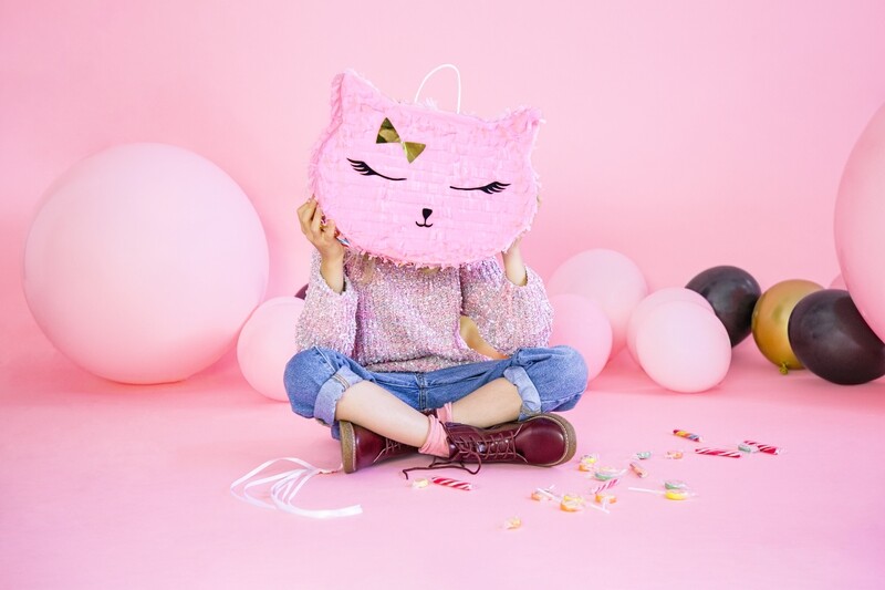 Piñata gatita rosa