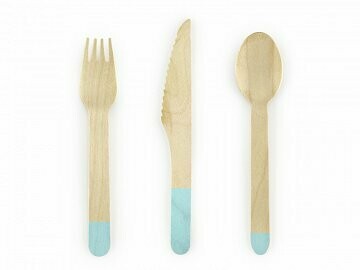 Wooden cutlery, mint color, 16cm